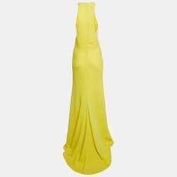 Pre Owned Stella McCartney Yellow Crepe Sleeveless Maxi Dress M