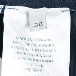 Pre Owned Stella McCartney Navy Blue Cotton Blend Zip Detailed Cargo Jumpsuit S