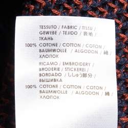 Pre Owned Stella McCartney Navy Blue Floral Patched Knit Sweater S