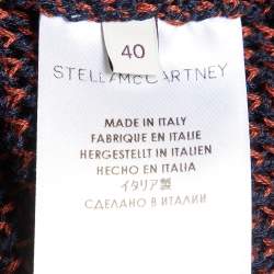 Pre Owned Stella McCartney Navy Blue Floral Patched Knit Sweater S