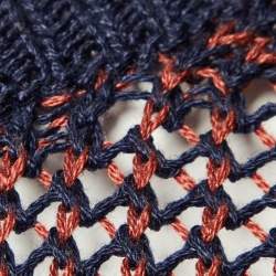 Pre Owned Stella McCartney Navy Blue Floral Patched Knit Sweater S