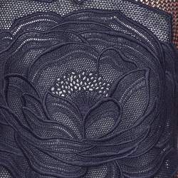 Pre Owned Stella McCartney Navy Blue Floral Patched Knit Sweater S