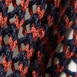 Pre Owned Stella McCartney Navy Blue Floral Patched Knit Sweater S