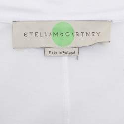 Stella McCartney White Cotton Natural Stones Detail V Neck T-Shirt S