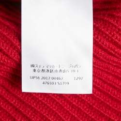 Pre Owned Stella McCartney Red Rib Knit Dolman Sleeve Asymmetric Sweater M