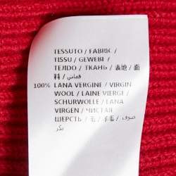 Pre Owned Stella McCartney Red Rib Knit Dolman Sleeve Asymmetric Sweater M