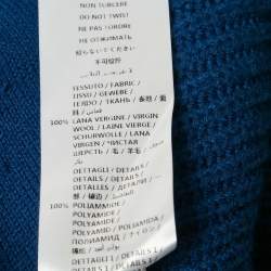 Stella McCartney Blue Rib Knit Asymmetrical Button Oversized Sweater M