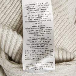 Pre Owned Stella McCartney Grey Lace Trim Rib Knit Asymmetric Sweater S