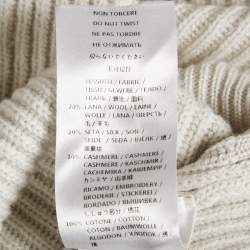 Pre Owned Stella McCartney Grey Lace Trim Rib Knit Asymmetric Sweater S