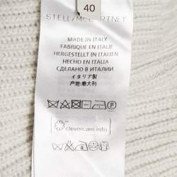 Pre Owned Stella McCartney Grey Lace Trim Rib Knit Asymmetric Sweater S