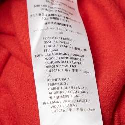 Stella McCartney Red Wool Turtle Neck Asymmetric Long Dress S