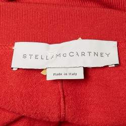 Stella McCartney Red Wool Turtle Neck Asymmetric Long Dress S