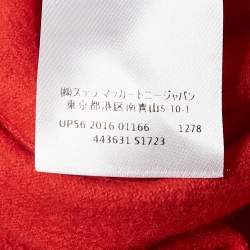Stella McCartney Red Wool Turtle Neck Asymmetric Long Dress S