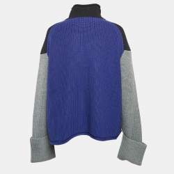 Pre Owned Victoria Victoria Beckham Multicolor Wool Color-Block Turtleneck Sweater S