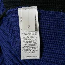 Pre Owned Victoria Victoria Beckham Multicolor Wool Color-Block Turtleneck Sweater S