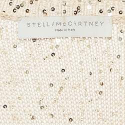 Pre Owned Stella McCartney Beige Sequined Crochet Knit Sweater Dress S