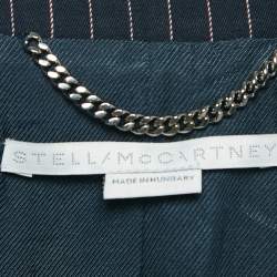 Pre Owned Stella Mccartney Navy Blue Striped Wool Single Breasted Blazer M