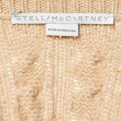 Stella McCartney Beige Cable Knit Wool Zip-Up Cardigan XS