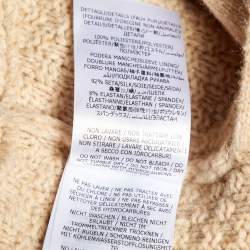 Stella McCartney Beige Cable Knit Wool Zip-Up Cardigan XS