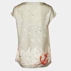 Stella McCartney Beige Printed Silk Top S