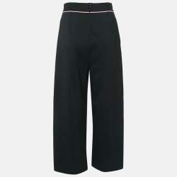 Pre Owned Stella McCartney Black Wool Pleated Wide Leg Pants S