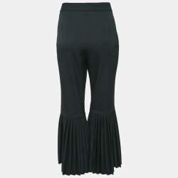 Stella McCartney Black Wool Pleated Wide Leg Pants M