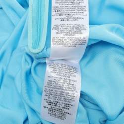 Pre Owned Stella McCartney Light Blue Jersey Cape-effect Asymmetric Long Dress M