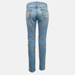 Stella McCartney Blue Animal Foil Print Denim Jeans M Waist 30"