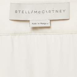 Pre Owned Stella McCartney Cream Satin Tie-Up Neck Blouse M