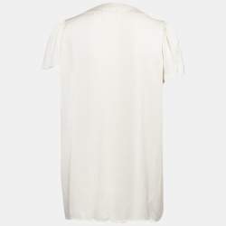 Pre Owned Stella McCartney Cream Satin Tie-Up Neck Blouse M