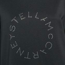 Stella McCartney Black Studded Logo Cotton Knit Oversized Sweatshirt XS