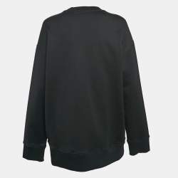 Stella McCartney Black Studded Logo Cotton Knit Oversized Sweatshirt XS