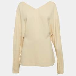 Stella McCartney Cream Crepe Dolman Sleeve Top M