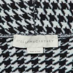Pre Owned Stella McCartney Black/White Houndstooth Patterned Wool Cardigan M