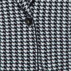 Pre Owned Stella McCartney Black/White Houndstooth Patterned Wool Cardigan M