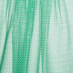 Stella McCartney Green Stars Print Lurex Georgette Ruffled Top M