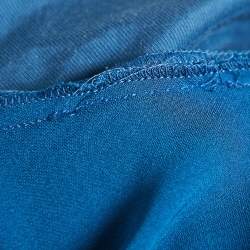 Stella McCartney Blue Crepe and Rib Knit Trim Joggers L