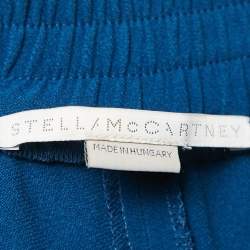 Stella McCartney Blue Crepe and Rib Knit Trim Joggers L