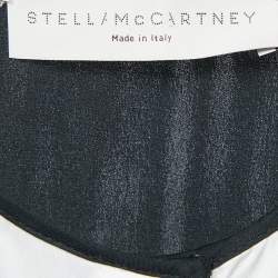 Pre Owned Stella McCartney Black/White Satin Silk Long Sleeve Shirt M