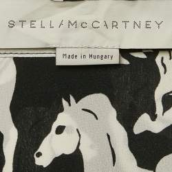 Pre Owned Stella McCartney Black All Over Horse Print Silk Shirt M