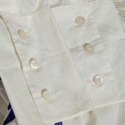 Pre Owned Stella McCartney White/Blue Embroidered Cotton Long Sleeve Shirt S