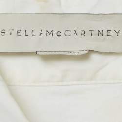 Pre Owned Stella McCartney White/Blue Embroidered Cotton Long Sleeve Shirt S