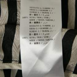 Pre Owned Stella McCartney Black/White Stripe Textured Silk Blouse M