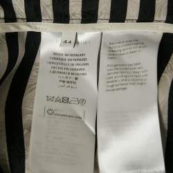 Pre Owned Stella McCartney Black/White Stripe Textured Silk Blouse M