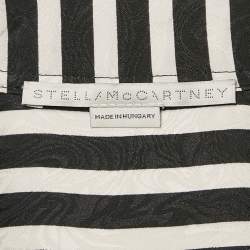 Pre Owned Stella McCartney Black/White Stripe Textured Silk Blouse M