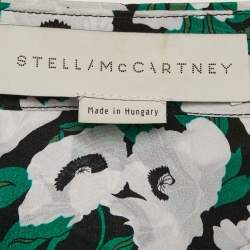 Pre Owned Stella McCartney Green Floral Print Silk Long Sleeve Shirt S