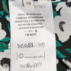 Pre Owned Stella McCartney Green Floral Print Silk Long Sleeve Shirt S