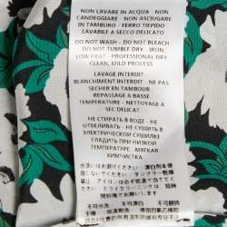 Pre Owned Stella McCartney Green Floral Print Silk Long Sleeve Shirt S