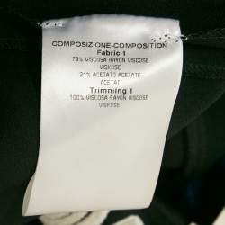 Pre Owned Stella McCartney Black/ Blue Embroidered Crepe Flounce Mini Dress S