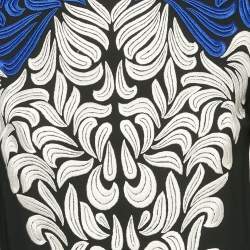 Pre Owned Stella McCartney Black/ Blue Embroidered Crepe Flounce Mini Dress S